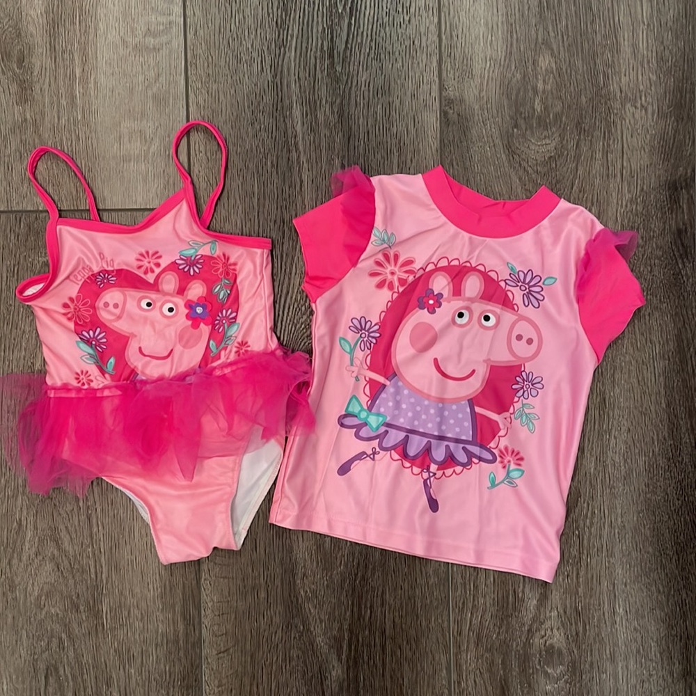 Girl’s Peppa Pig Swim Set Sz 2T
